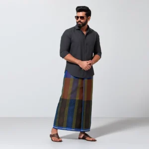 Traditional Cotton Checked Lungi for Men – Soft & Breathable