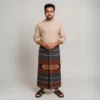 ATM Premium Cotton Lungi – Elegant Brown & Black Striped Design for Men