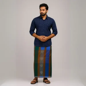 ATM Premium Cotton Lungi – Multicolor Vertical Stripe Design for Men