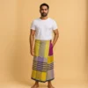 ATM Premium Cotton Lungi – Elegant Brown & Black Striped Design for Men