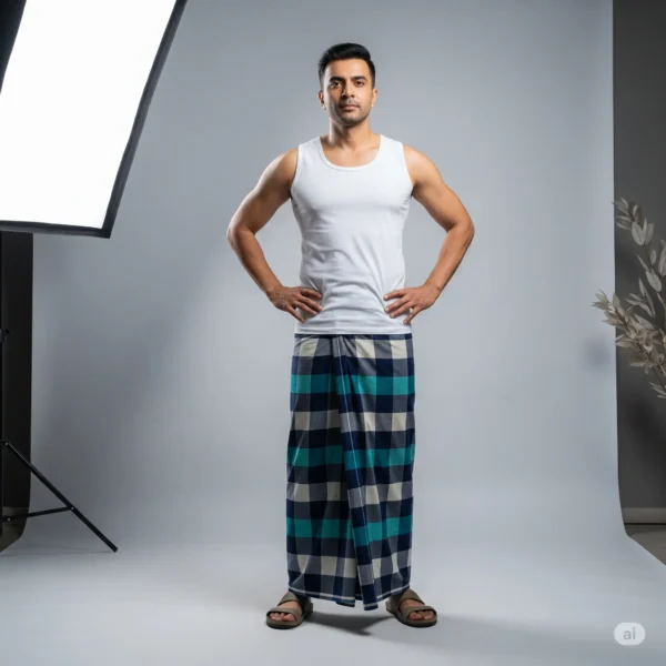 Cotton Check Lungi –  Design for Men Elegant Design