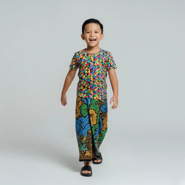 ATM Unis-Kuri-Batik Printed Lungi for Kids