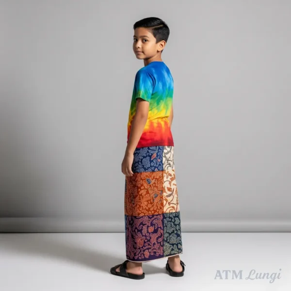 Unis-Kuri-Batik Printed Lungi for Kids